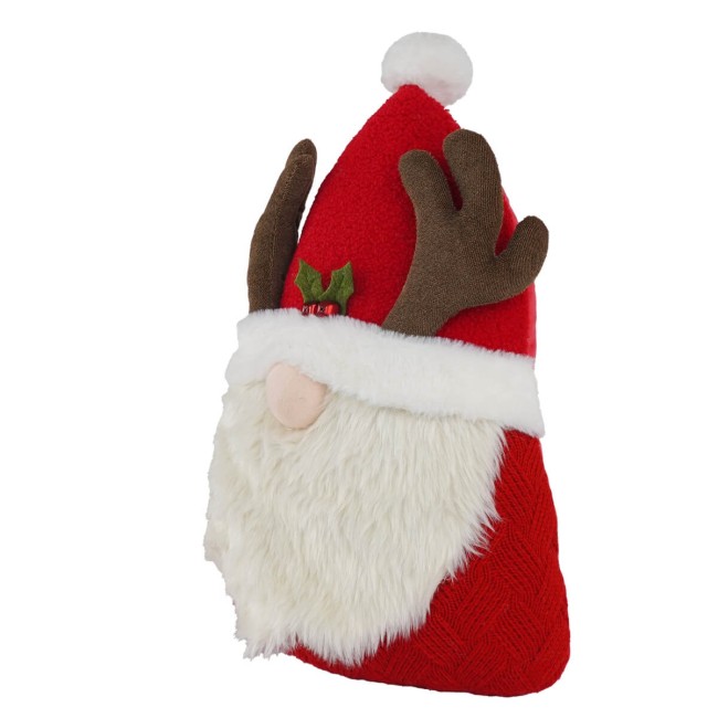 Cuscino Natalizio a Forma di Gnomo 37x13xH.49 cm