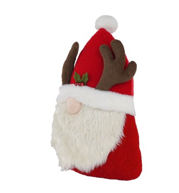 Cuscino Natalizio a Forma di Gnomo 37x13xH.49 cm