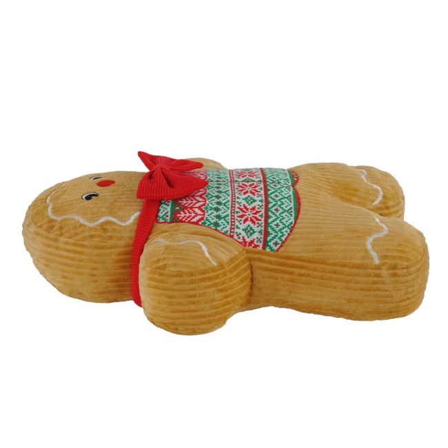 Cuscino Natalizio a Forma di Omino di Pan di Zenzero 43x12xH.56 cm