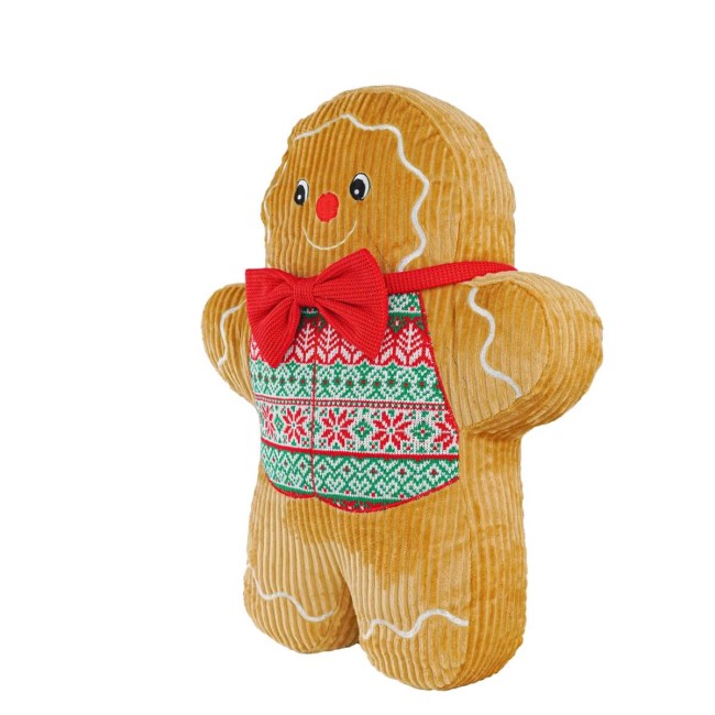 Cuscino Natalizio a Forma di Omino di Pan di Zenzero 43x12xH.56 cm