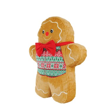 Cuscino Natalizio a Forma di Omino di Pan di Zenzero 43x12xH.56 cm