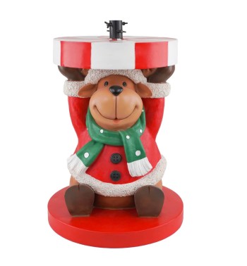 Base per Albero di Natale con Renna in Resina H.65 cm