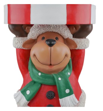 Base per Albero di Natale con Renna in Resina H.65 cm