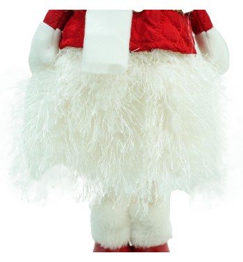 Bambolina Natalizia con Abito Bianco e Rosso H.49 cm 2 Modelli Bambolina Natalizia con Abito Bianco e Rosso H.49 cm 2 Modelli