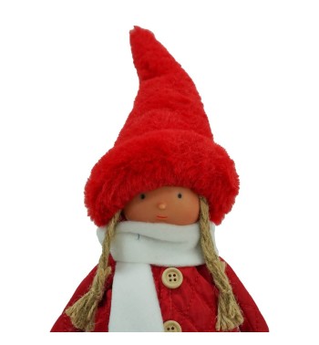 Bambolina Natalizia con Abito Bianco e Rosso H.49 cm 2 Modelli Bambolina Natalizia con Abito Bianco e Rosso H.49 cm 2 Modelli