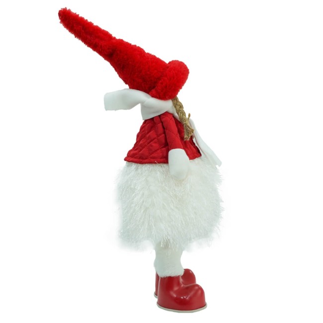 Bambolina Natalizia con Abito Bianco e Rosso H.49 cm 2 Modelli