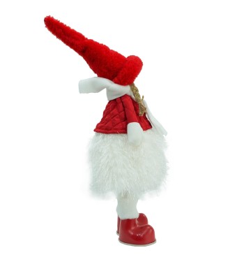 Bambolina Natalizia con Abito Bianco e Rosso H.49 cm 2 Modelli Bambolina Natalizia con Abito Bianco e Rosso H.49 cm 2 Modelli