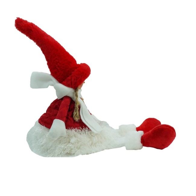 Bambolina Natalizia con Abito Bianco e Rosso H.51 cm 2 Modelli