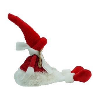 Bambolina Natalizia con Abito Bianco e Rosso H.51 cm 2 Modelli Bambolina Natalizia con Abito Bianco e Rosso H.51 cm 2 Modelli