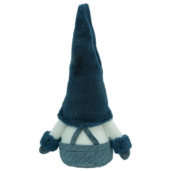 Gnomo di Natale con Abito Blu e Bianco Seduto H.66 cm