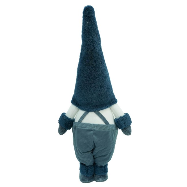 Gnomo Natalizio in Piedi con Abito Bianco e Blu H.76 cm