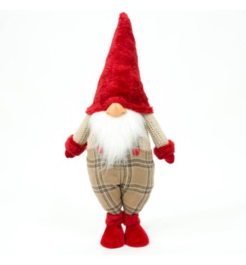 Gnomo Natalizio in Piedi con Salopette H.55 cm