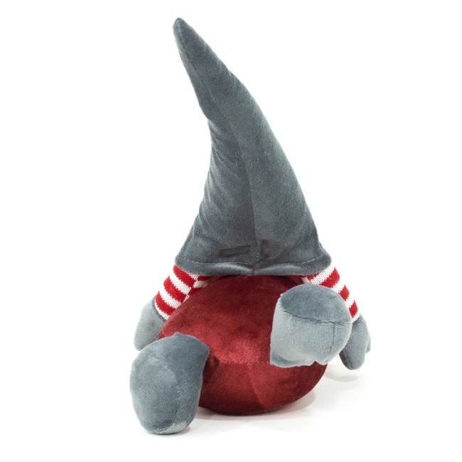 Gnomo Natalizio Sdraiato in Velluto Rosso e Grigio H.26 cm