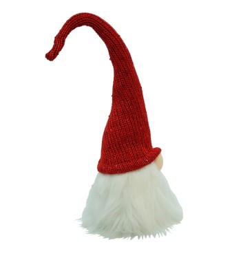 Testa di Gnomo Natalizie Rosso/Grigio H.40 cm