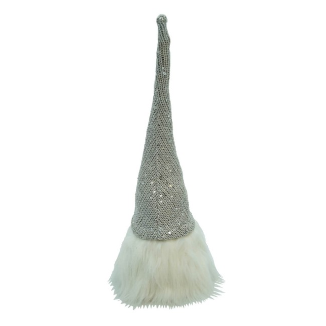 Testa di Gnomo Natalizie Rosso/Grigio H.40 cm