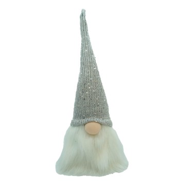 Testa di Gnomo Natalizie Rosso/Grigio H.40 cm