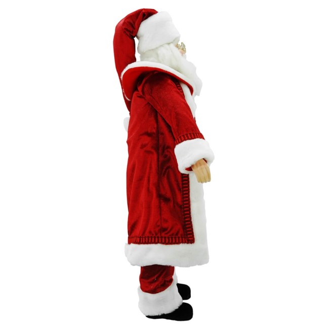 Babbo Natale in Piedi con Abito Rosso e Gilet a Quadri H.60 cm