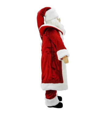 Babbo Natale in Piedi con Abito Rosso e Gilet a Quadri H.60 cm
