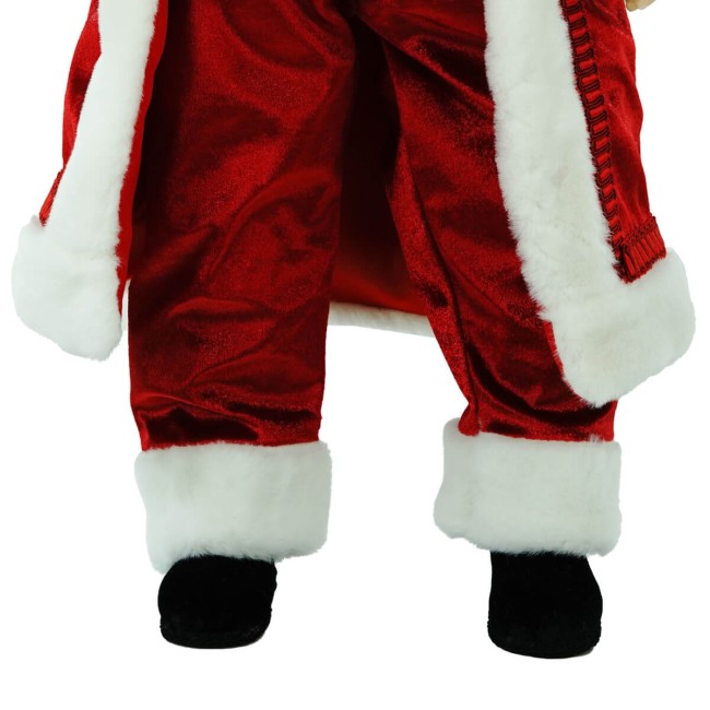 Babbo Natale in Piedi con Abito Rosso e Gilet a Quadri H.60 cm