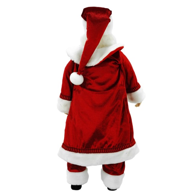 Babbo Natale in Piedi con Abito Rosso e Gilet a Quadri H.60 cm