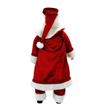 Babbo Natale in Piedi con Abito Rosso e Gilet a Quadri H.60 cm