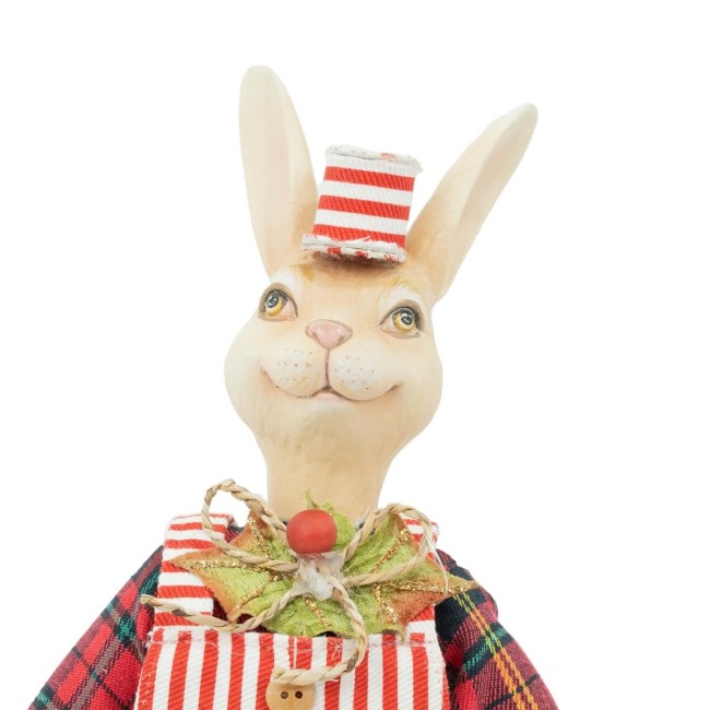 Coniglio Natalizio con Salopette H.44 cm 2 Modelli