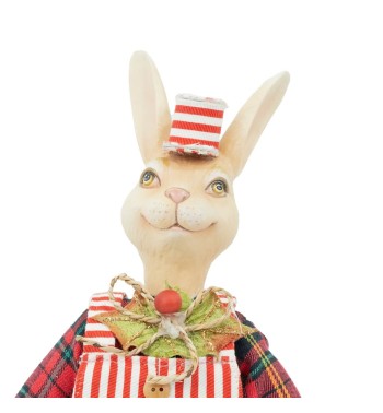 Coniglio Natalizio con Salopette H.44 cm 2 Modelli