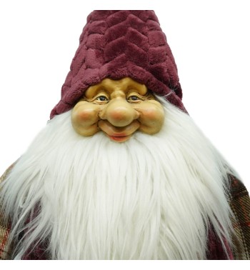 Gnomo Natalizio in Tessuto e Velluto H.66 cm 2 Colori