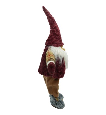 Gnomo Natalizio in Tessuto e Velluto H.66 cm 2 Colori