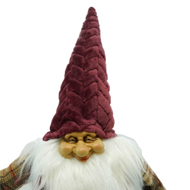 Gnomo Natalizio in Tessuto e Velluto H.66 cm 2 Colori