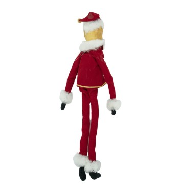 Cane con Abito Natalizio Bianco e Rosso H.45 cm Cane con Abito Natalizio Bianco e Rosso H.45 cm