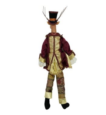 Renna Natalizia Burgundy e Oro H.30 cm Renna Natalizia Burgundy e Oro H.30 cm