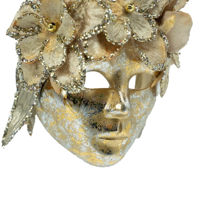 Maschera da Appendere Oro e Avorio H.12 cm