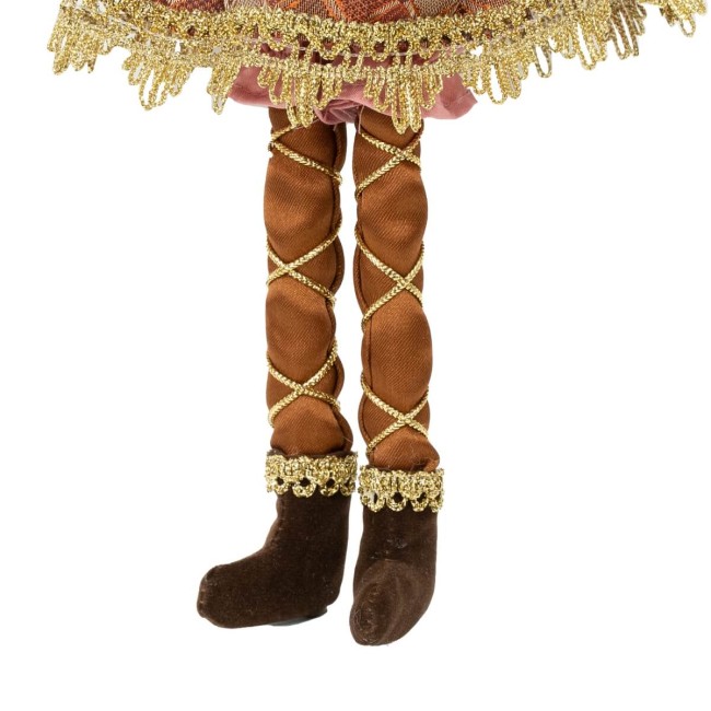 Mr. & Mrs. Gatto con Abito Burgundy e Oro H.35 cm