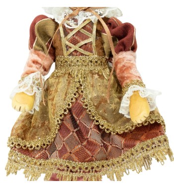 Mr. & Mrs. Gatto con Abito Burgundy e Oro H.35 cm