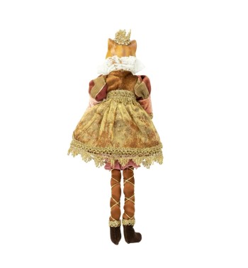 Mr. & Mrs. Gatto con Abito Burgundy e Oro H.35 cm