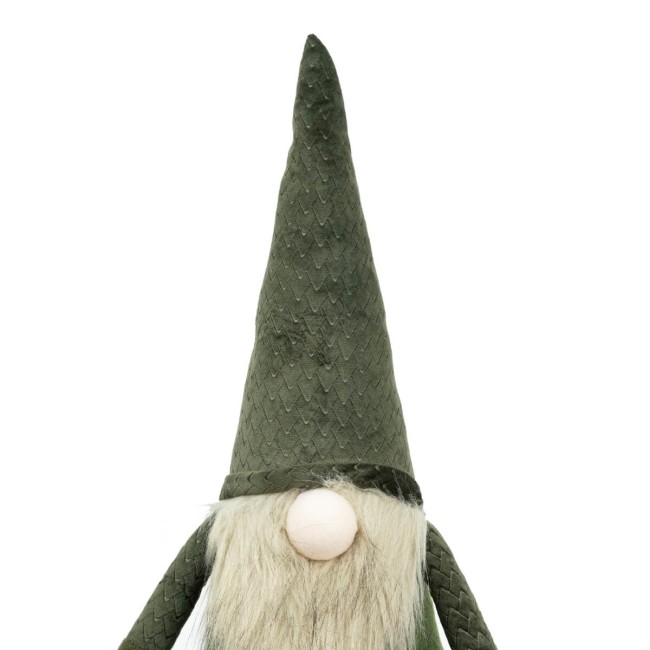 Gnomo Natalizio con Abito Verde e Barba Beige 2 Misure