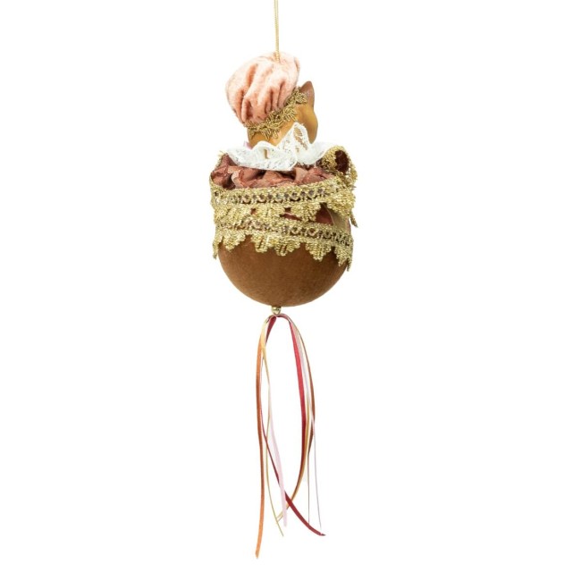 Palla Natalizia con Mr. Gatto Burgundy e Rame 10x18 cm