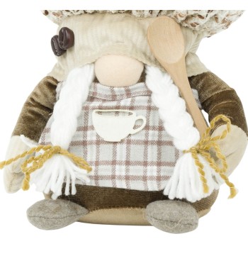 Gnomo Cuoco Natalizio con Abito Marrone H.23 cm, 2 Modelli