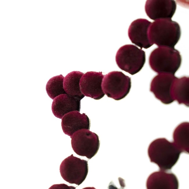 Stella Natalizia in Velluto Bordeaux da Appendere