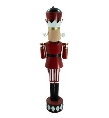 Schiaccianoci di Natale in Latta con Tamburo H.154 cm