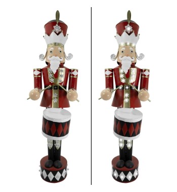 Schiaccianoci di Natale in Latta con Tamburo H.154 cm