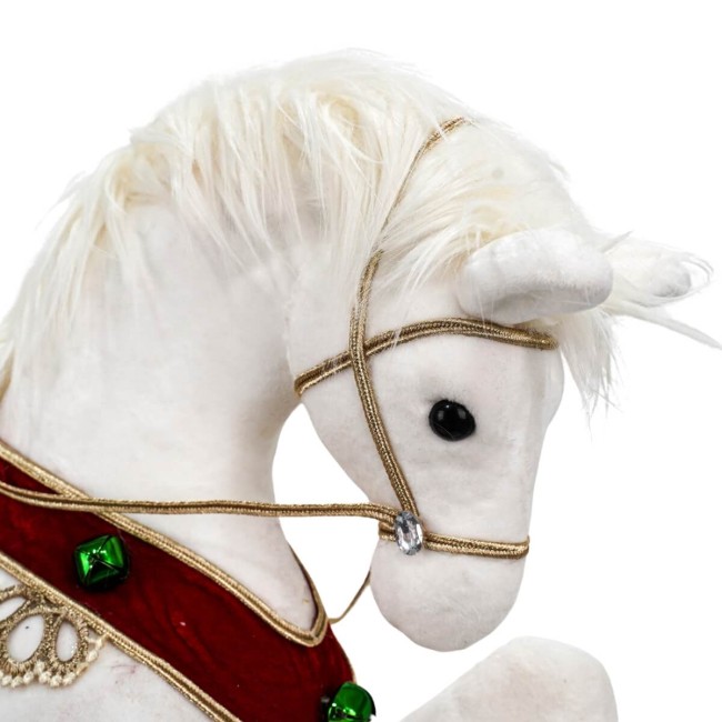 Cavallo Natalizio Bianco su Stand H.66 cm