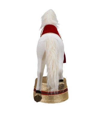 Cavallo Natalizio Bianco su Stand H.66 cm