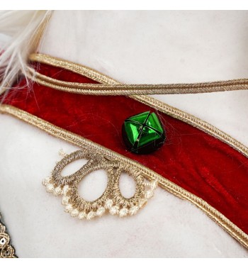 Cavallo Natalizio Bianco su Stand H.66 cm