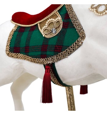 Cavallo Natalizio Bianco su Stand H.66 cm