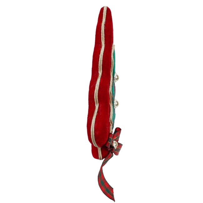 Alberello Natalizio da Appendere in Tartan e Velluto H.19 cm