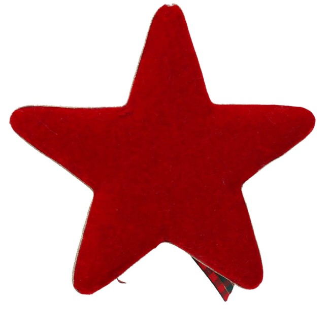 Stella Natalizia da Appendere in Tartan e Velluto H.18 cm