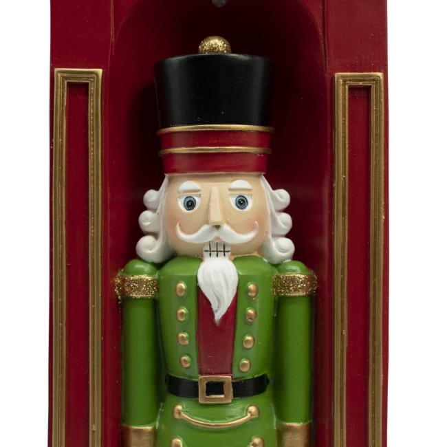 Schiaccianoci Natalizi in Resina con Guardiola H.32,5 cm