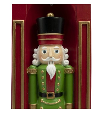 Schiaccianoci Natalizi in Resina con Guardiola H.32,5 cm